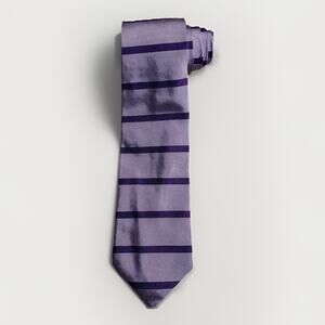 Brooks Brothers Makers Silk Tie Purple Striped Necktie USA 56” Classic Menswear